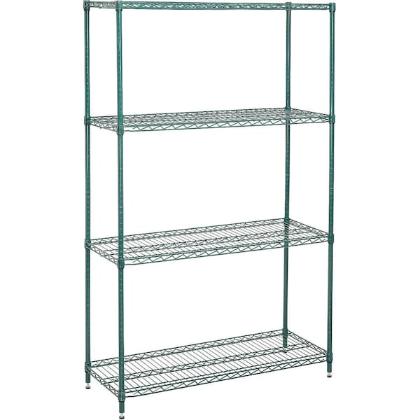 Nexel Medium Duty Wire Shelving Unit, Green Epoxy, 48W x 18D x 74H 184874GN - main